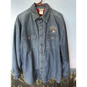 Mickeys Lodge‎ Disney Resort Mens M Insulated Denim Jacket button down shirt